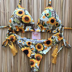 Printed Tassel Bikini Set - Multi-Color Two-Piece K230