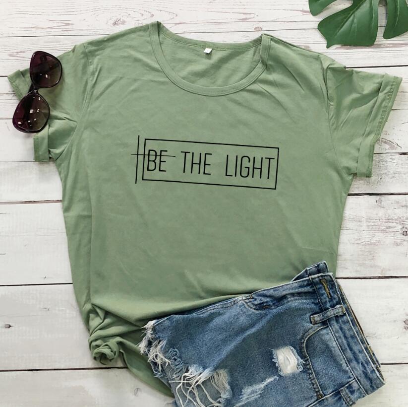 Men's Women's European And American T-shirts Olive black lettering