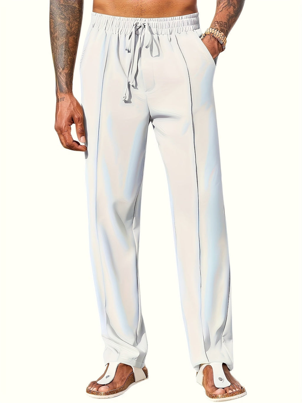 Men’s Straight-Fit Casual Pants – Corduroy, Anti-Wrinkle, Ankle Length