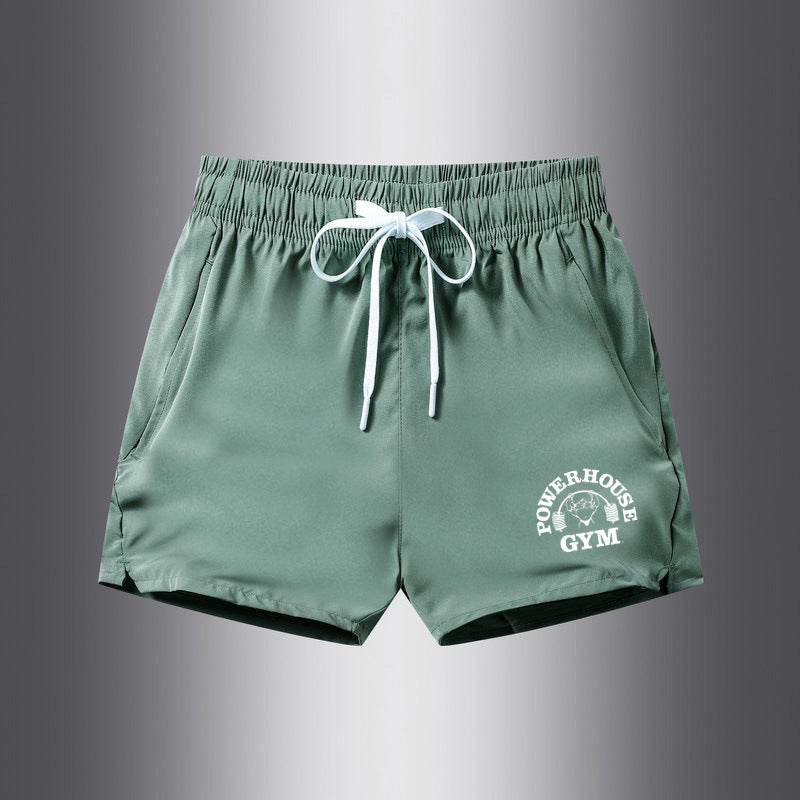 Men's Ice Silk Leisure Sports 3-point Shorts Army Green