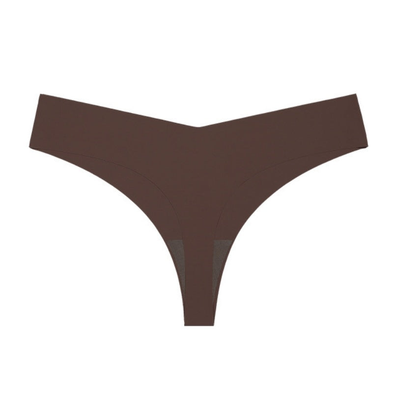 Women’s Low Waist Seamless T-Back Panties – Ice Silk, Cotton Crotch
