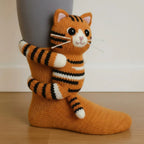 Plush Crochet Animal Cute Animal Socks Little Tiger Average Size