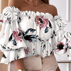 Women's Long Sleeve Blouse - Sexy Casual Shirt White