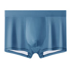 Men's Flat-cut Ice Silk Shorts Gray And Blue