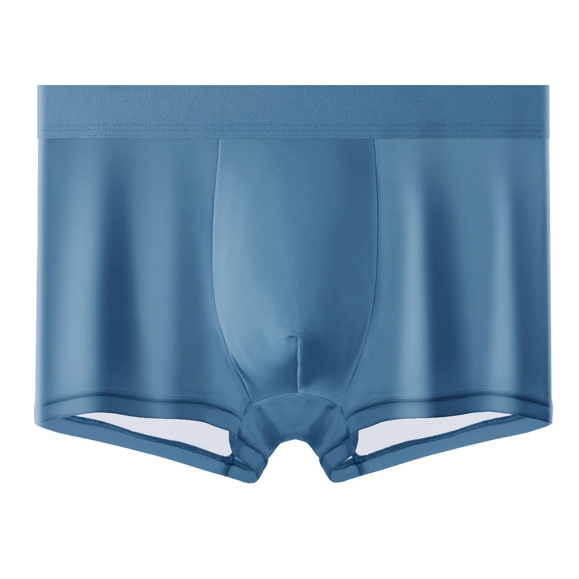 Men's Flat-cut Ice Silk Shorts Gray And Blue
