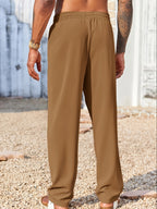 Men’s Straight-Fit Casual Pants – Corduroy, Anti-Wrinkle, Ankle Length