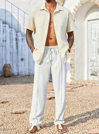 Men’s Straight-Fit Casual Pants – Corduroy, Anti-Wrinkle, Ankle Length