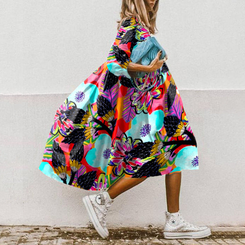 Summer Loose High Waist Dress - Sweet Printed Style BLQ22091V4