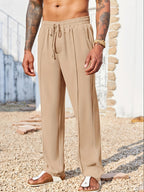 Men’s Straight-Fit Casual Pants – Corduroy, Anti-Wrinkle, Ankle Length