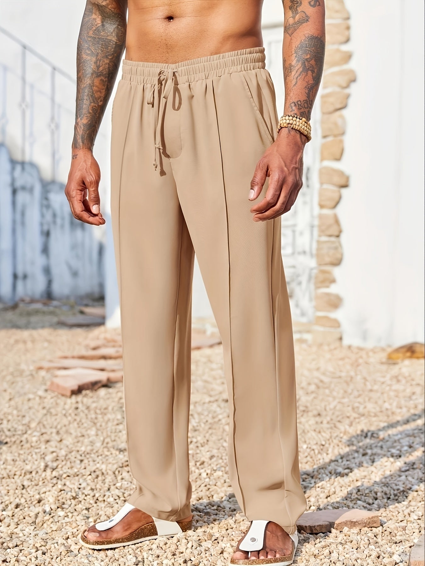 Men’s Straight-Fit Casual Pants – Corduroy, Anti-Wrinkle, Ankle Length