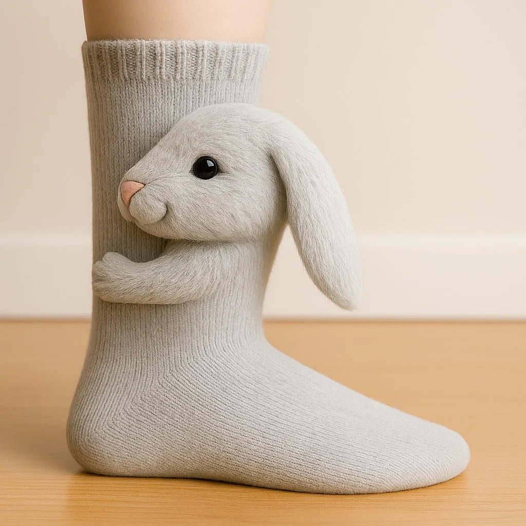Plush Crochet Animal Cute Animal Socks Rabbit Average Size
