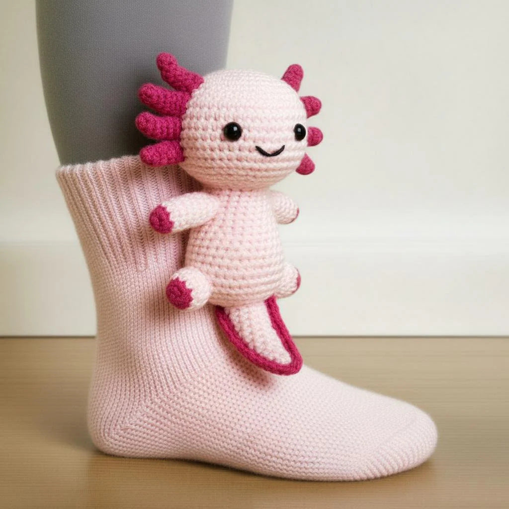 Plush Crochet Animal Cute Animal Socks Little Dragon Average Size