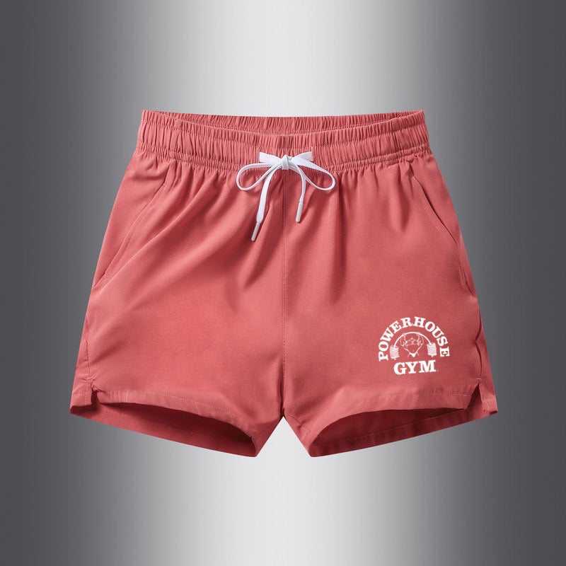 Men's Ice Silk Leisure Sports 3-point Shorts Watermelon Red