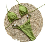 Solid Color Two-Piece Swimsuit - High Elasticity