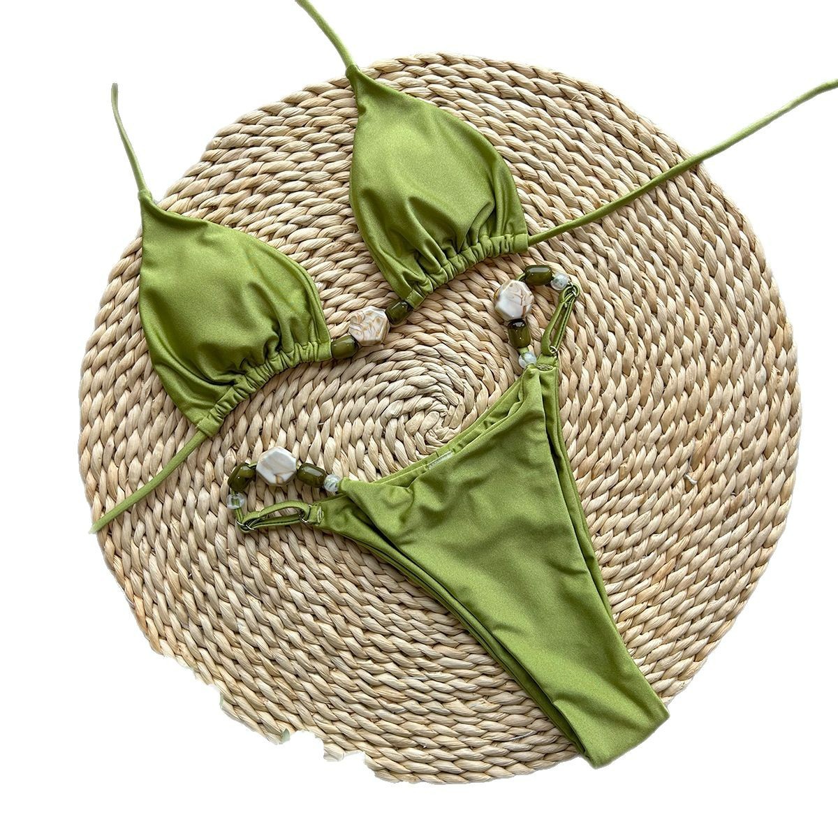 Solid Color Two-Piece Swimsuit - High Elasticity