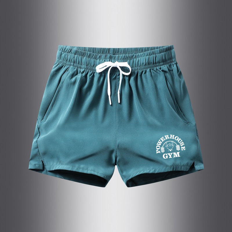 Men's Ice Silk Leisure Sports 3-point Shorts Lake Blue