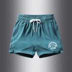 Men's Ice Silk Leisure Sports 3-point Shorts Lake Blue