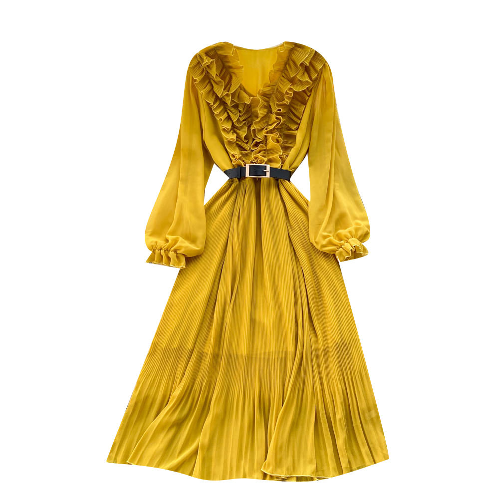 Summer Long Sleeve Chiffon Dress - Elegant Style