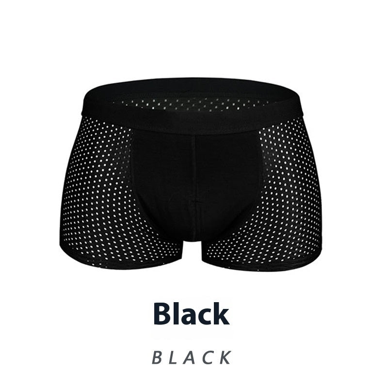 Ice Silk Men's Shorts Head Plus Size Boxer Briefs Black