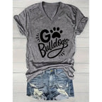 Women’s Dog Paw Print T-Shirt – Casual Short Sleeve Tee
